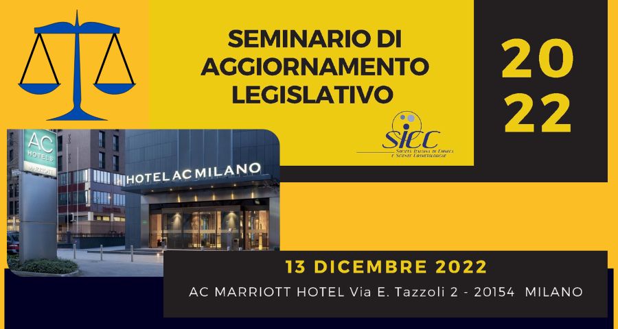 SEMINARIO DI AGGIORNAMENTO LEGISLATIVO 